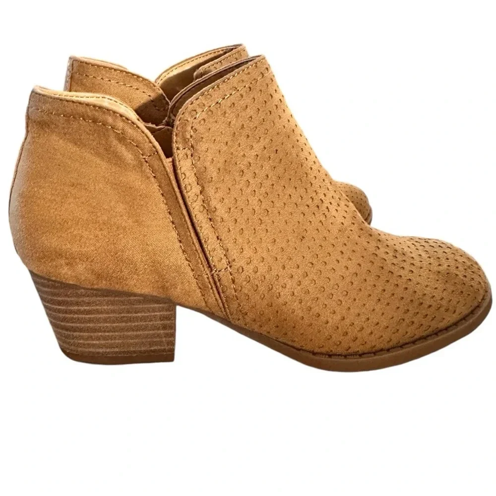 Girls Ankle Booties Low Stack Heel Casual Size Zip Ankle Boots